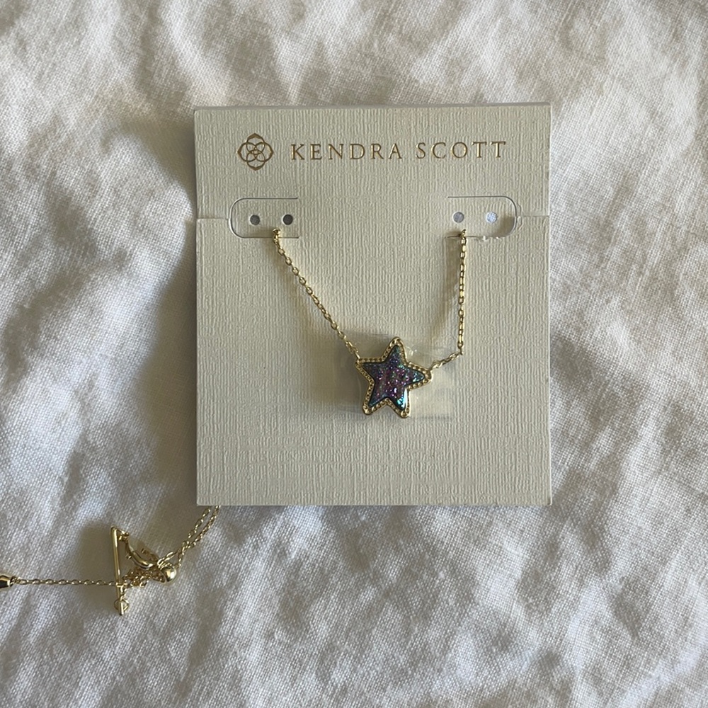 Jae Star Gold Pendant Necklace In Multi Drusy